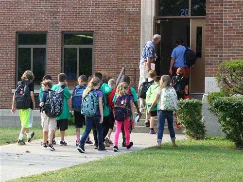 Students entering school 