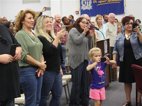 Parents at board meeting 